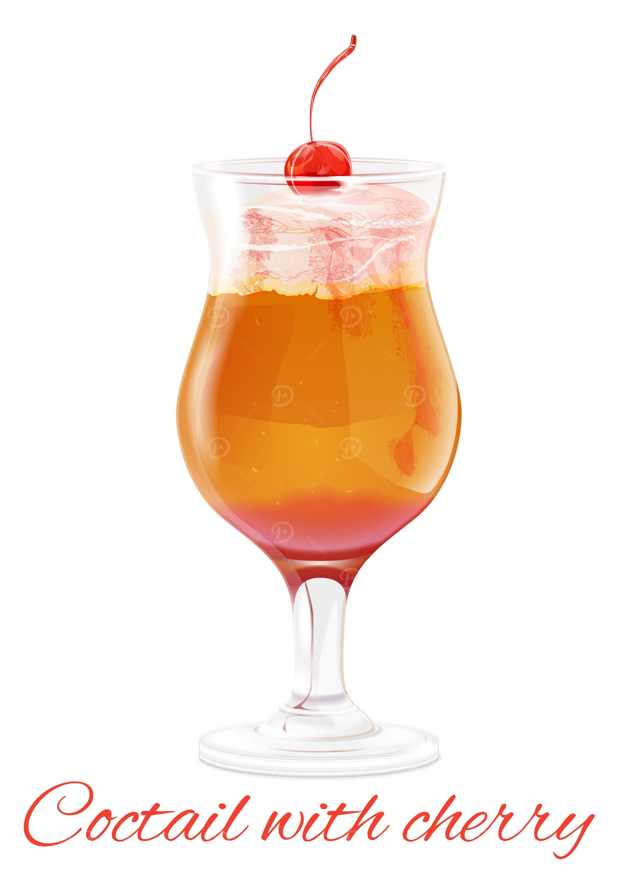 Coctail with cherry white