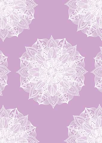 White Mandala on Purple