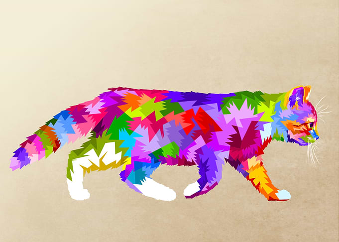 walking cat pop art