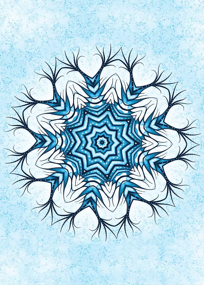 Snowflake Mandala In Blue