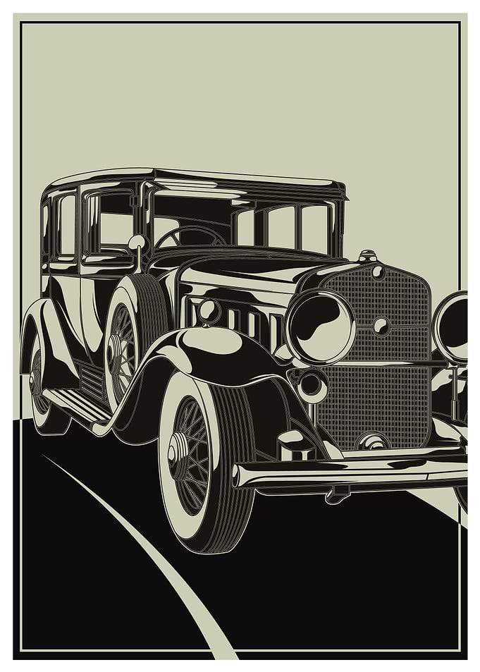 Classic Car On The Road