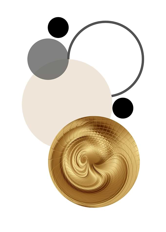 Sphere gold swirl