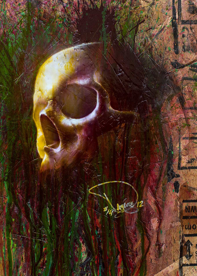 Gold Green Skull