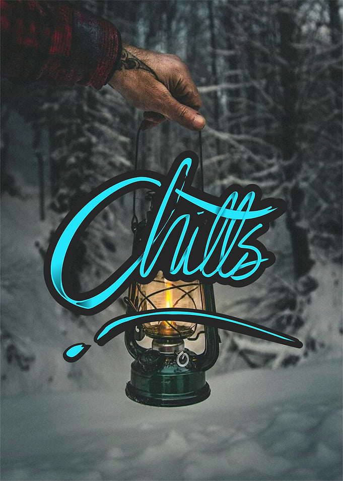 Chills Lettering Blue