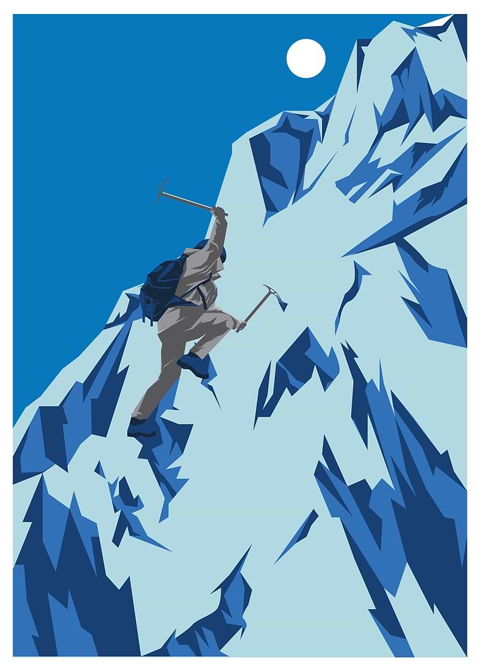 Iced Mountain Climbing