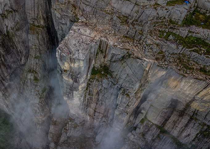Looking down