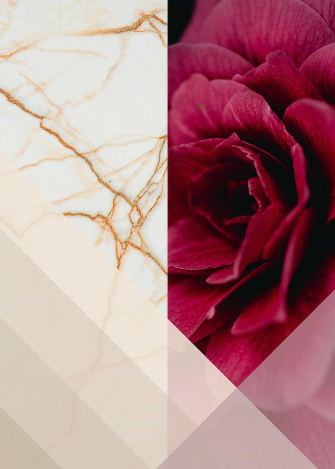 Rose on Gold Marble