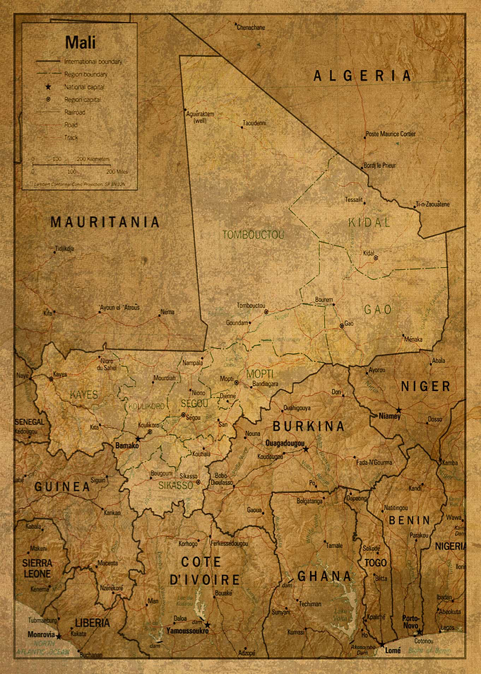 Old Map of Mali
