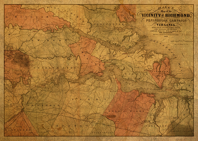 Richmond Virginia Map 1862