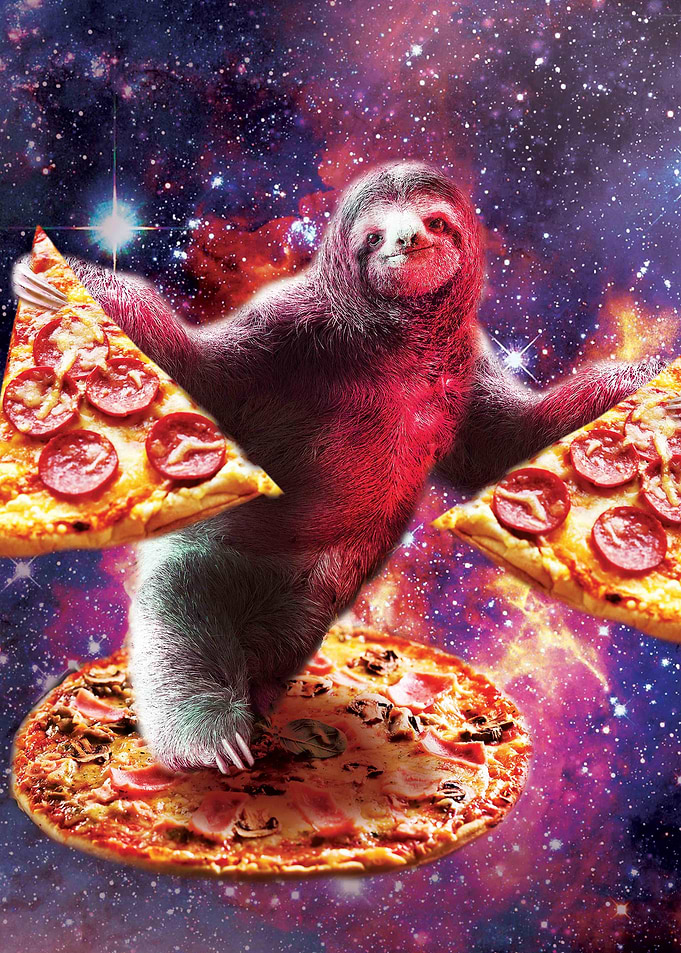 Space Sloth With Pizza