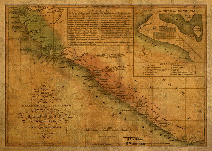 Map of Liberia 1830