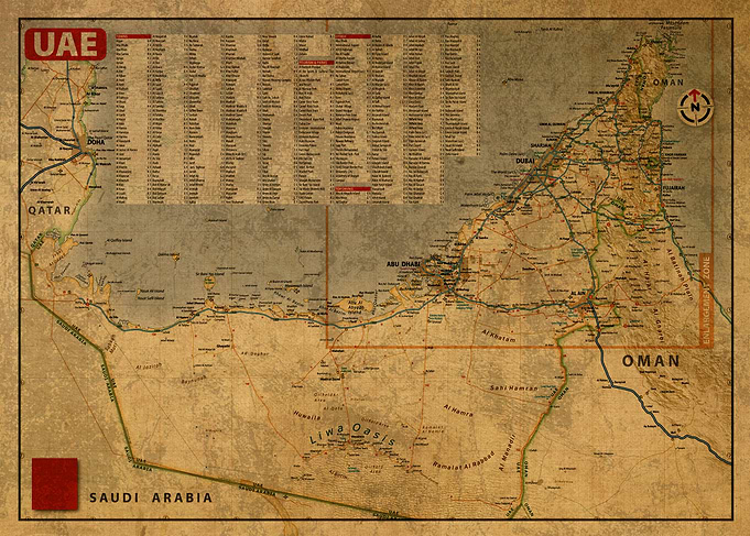 Old Map of UAE