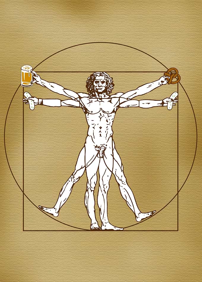 Vitruvian Beer Drinker