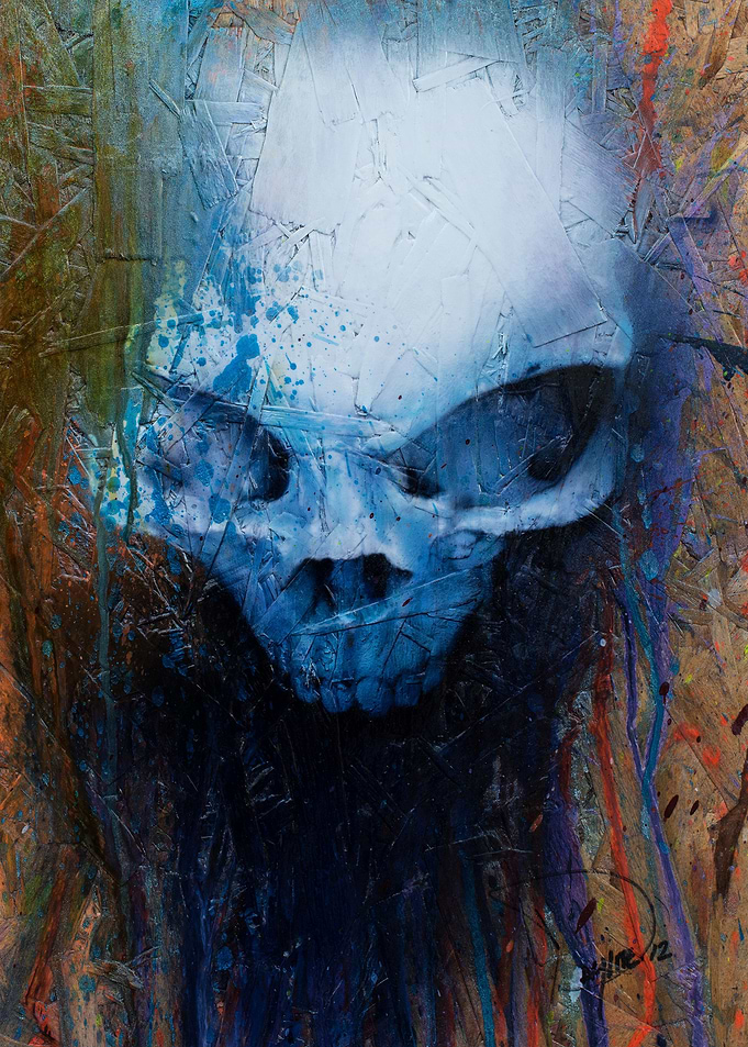 Blue Green Skull