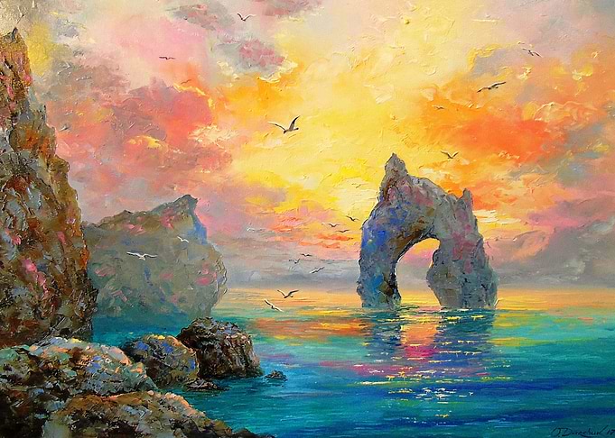 Sunset by the sea