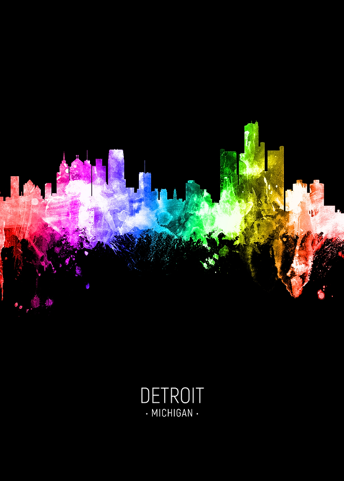 Detroit Michigan Skyline