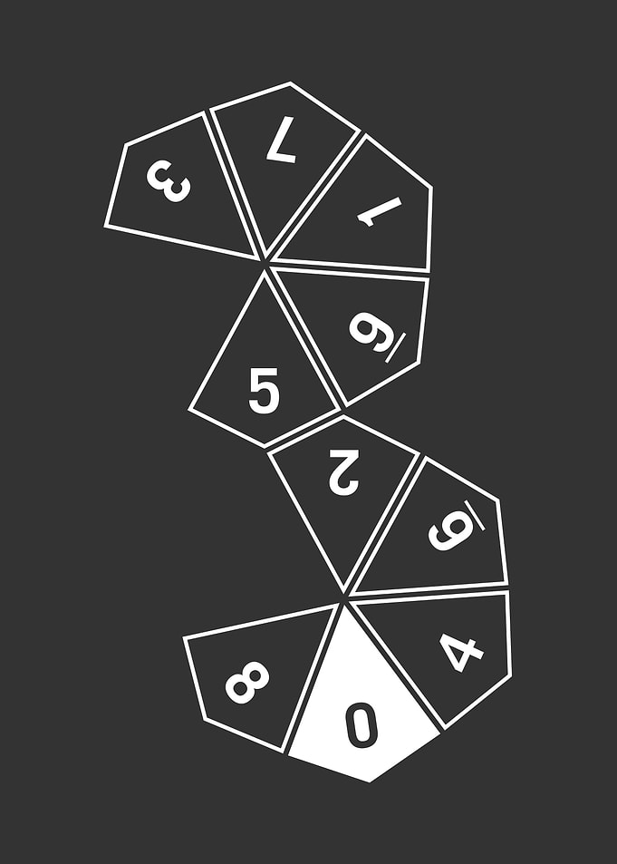 Grey Unrolled D10