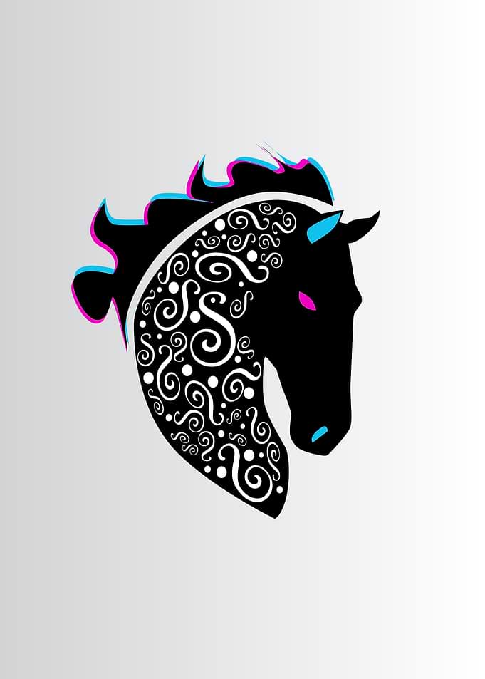 Horse head black 3D