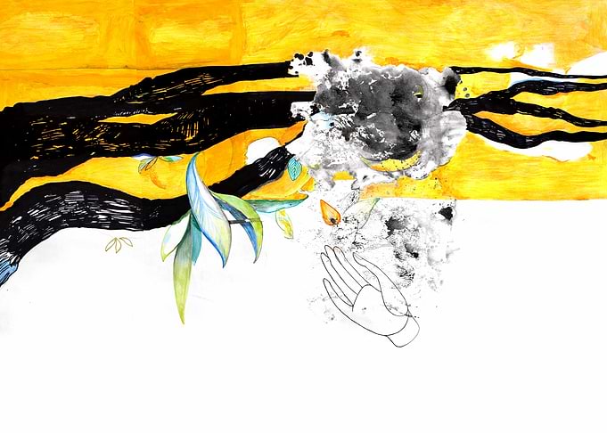 hand with mango