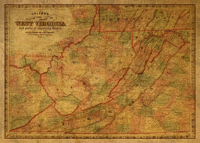 West Virginia Map 1865