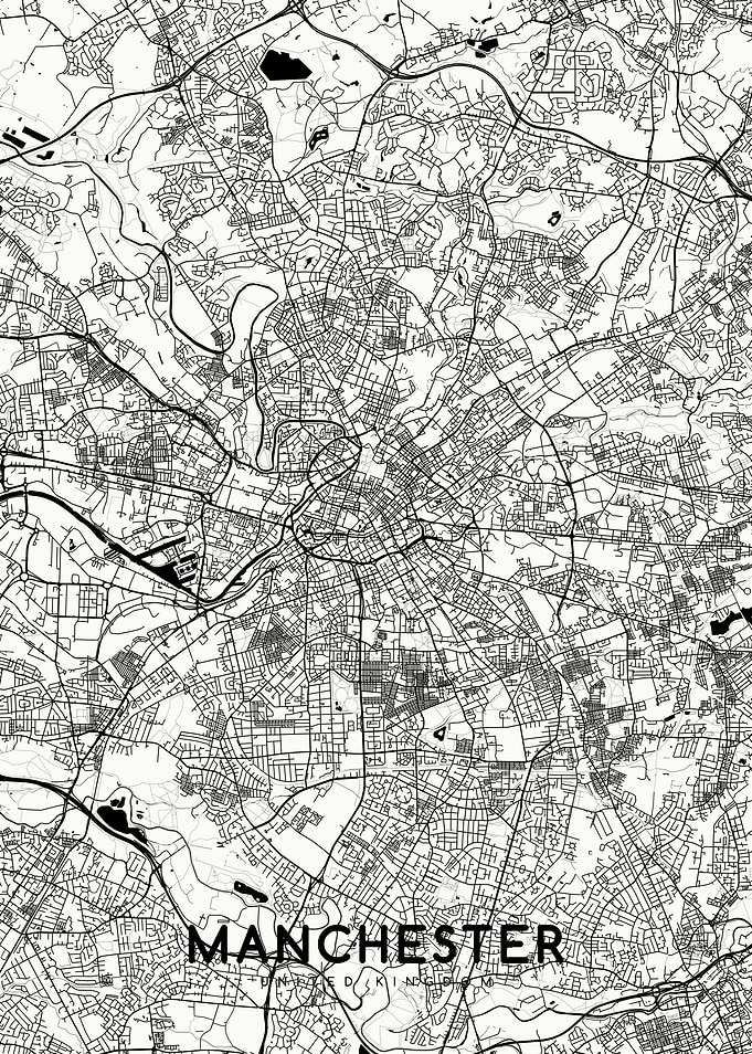 Manchester map white