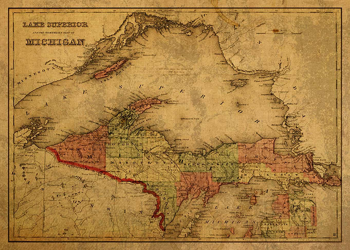 Upper Peninsula Map 1873