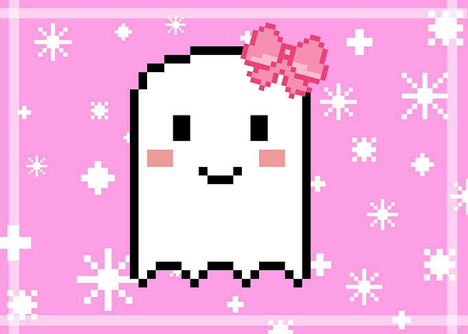 Cute Ghost Girl Pixel Art