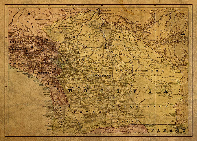Bolivia Map 1892