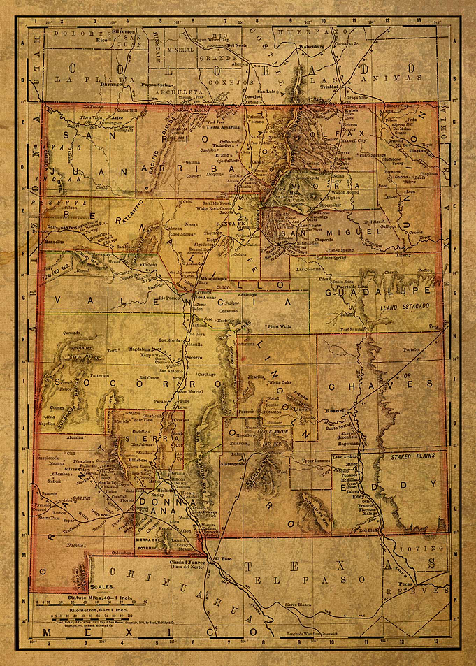 New Mexico Map 1886