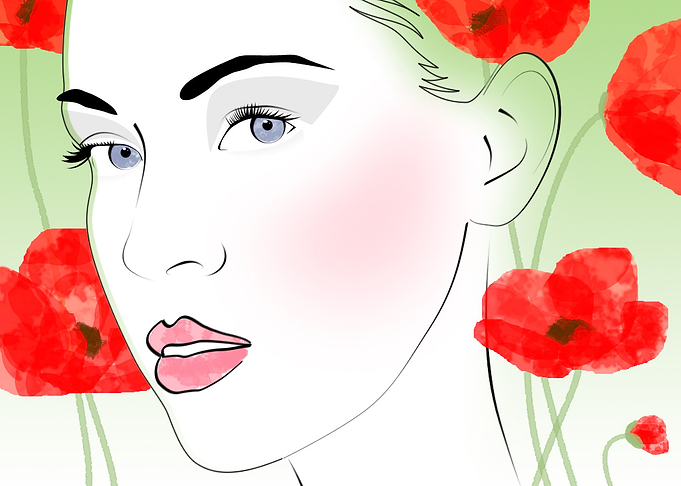 Portrait with poppies
