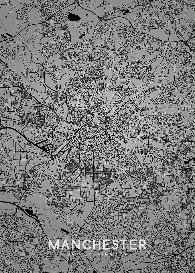Manchester map BW