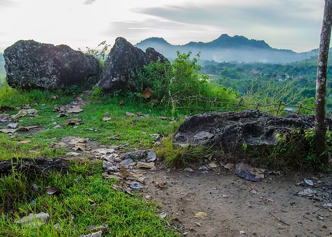 Rocks on the top of hill