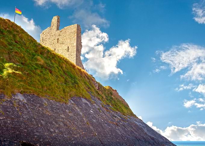 castle with the cliff face