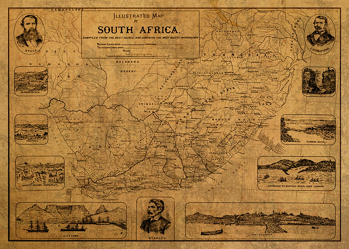 Old Map of South Africa