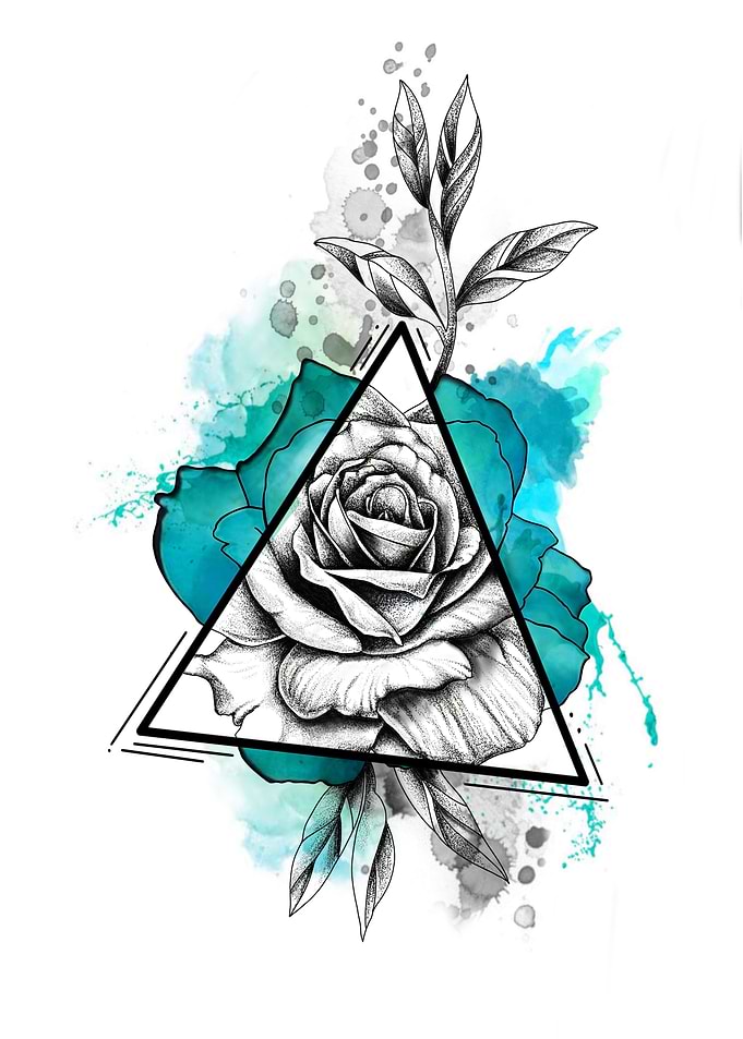 splashing rose triangle