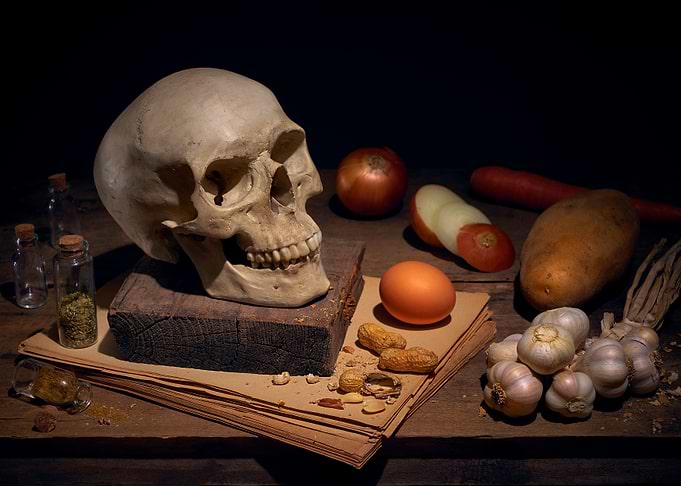 Skull and onions
