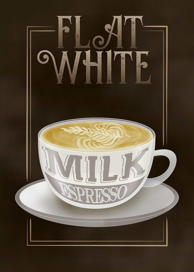 Flat White Coffee Sign