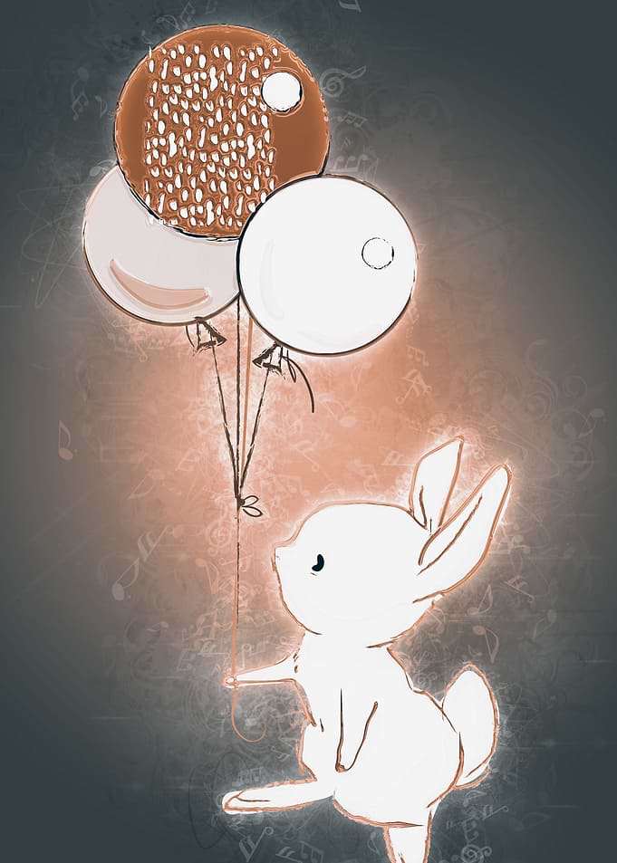 Rabbit with balloons