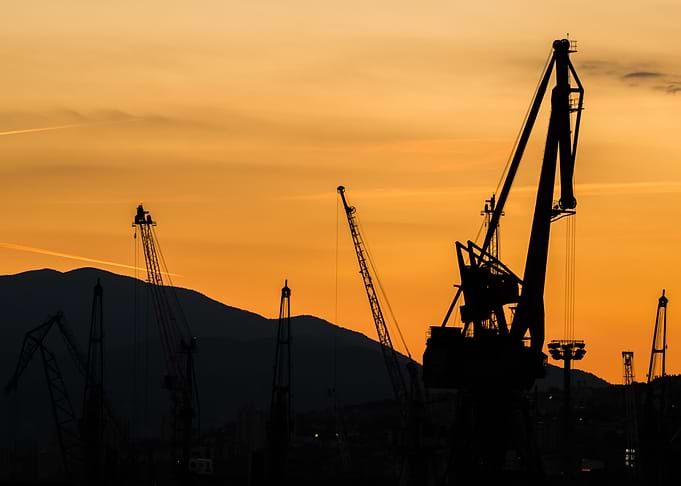Cranes on the Sunset