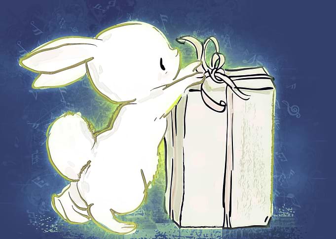 Rabbit with a gift