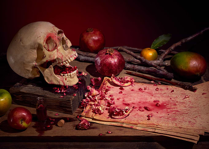 Skull and pomegranate