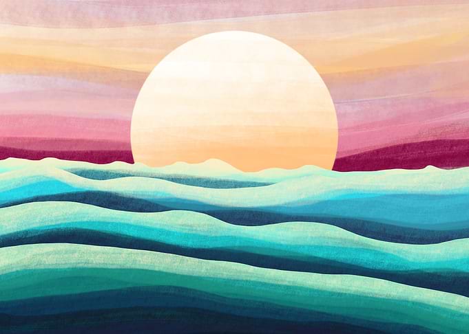 The Sun sets in the West