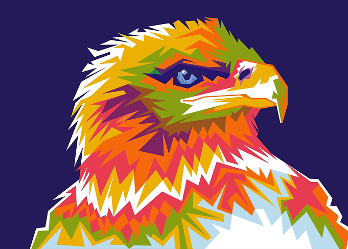 Eagle in WPAP Pop Art