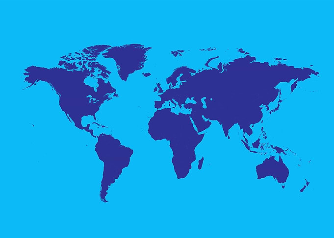 World map pink color