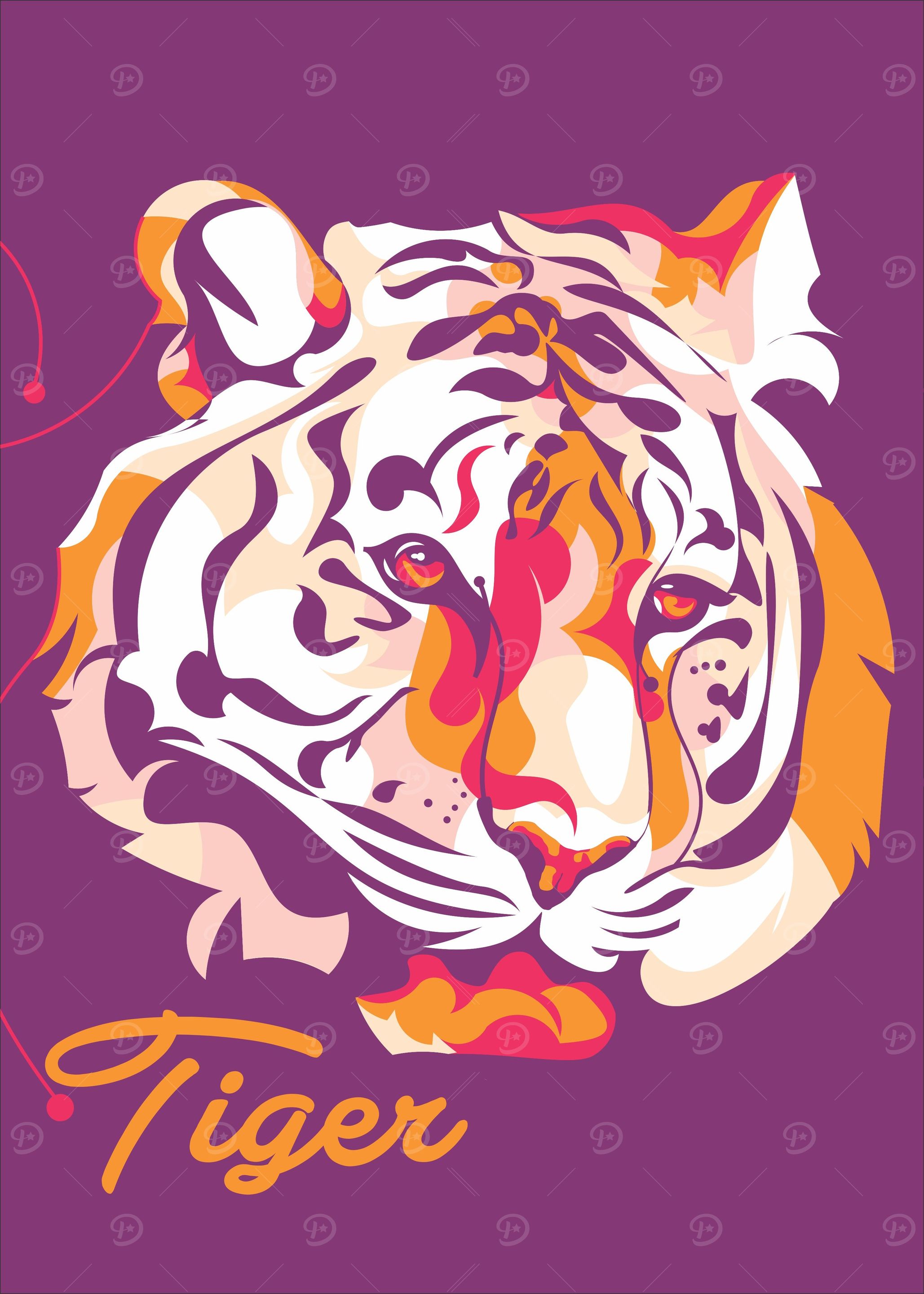 Tiger pop art colorful