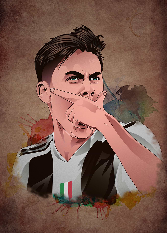 Dybala watercolor painting