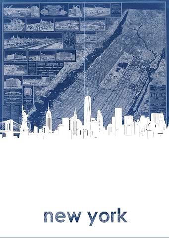 New York skyline map 2