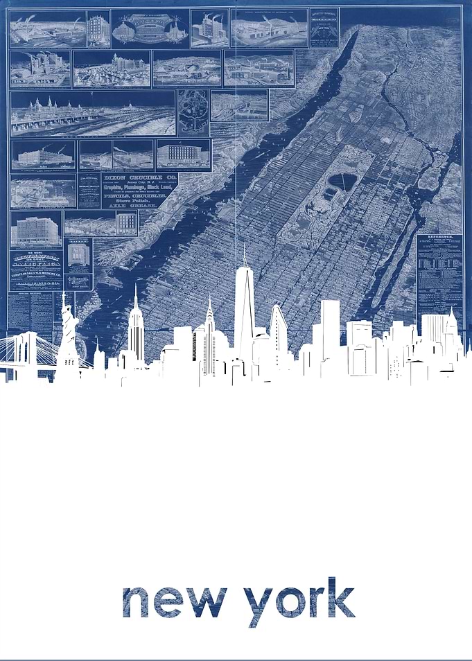 New York skyline map 2