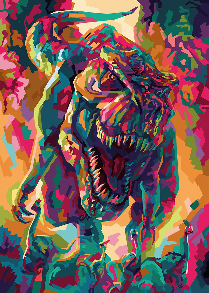 dinosaurs in wpap pop art