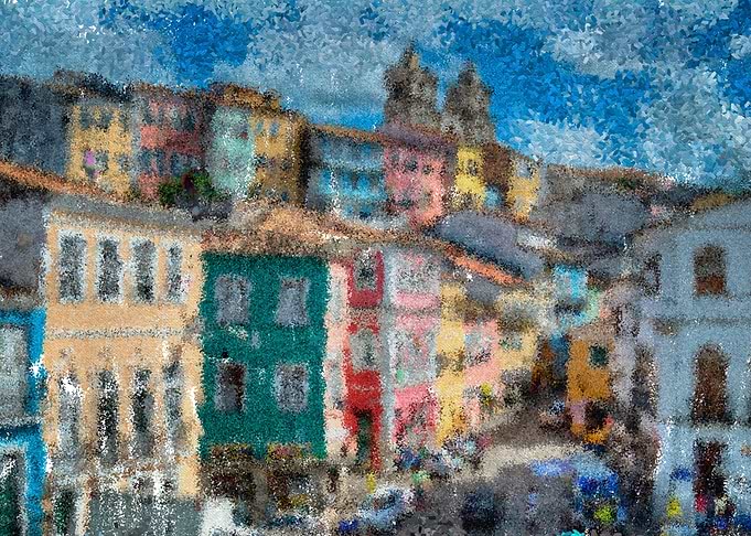 wall of houses